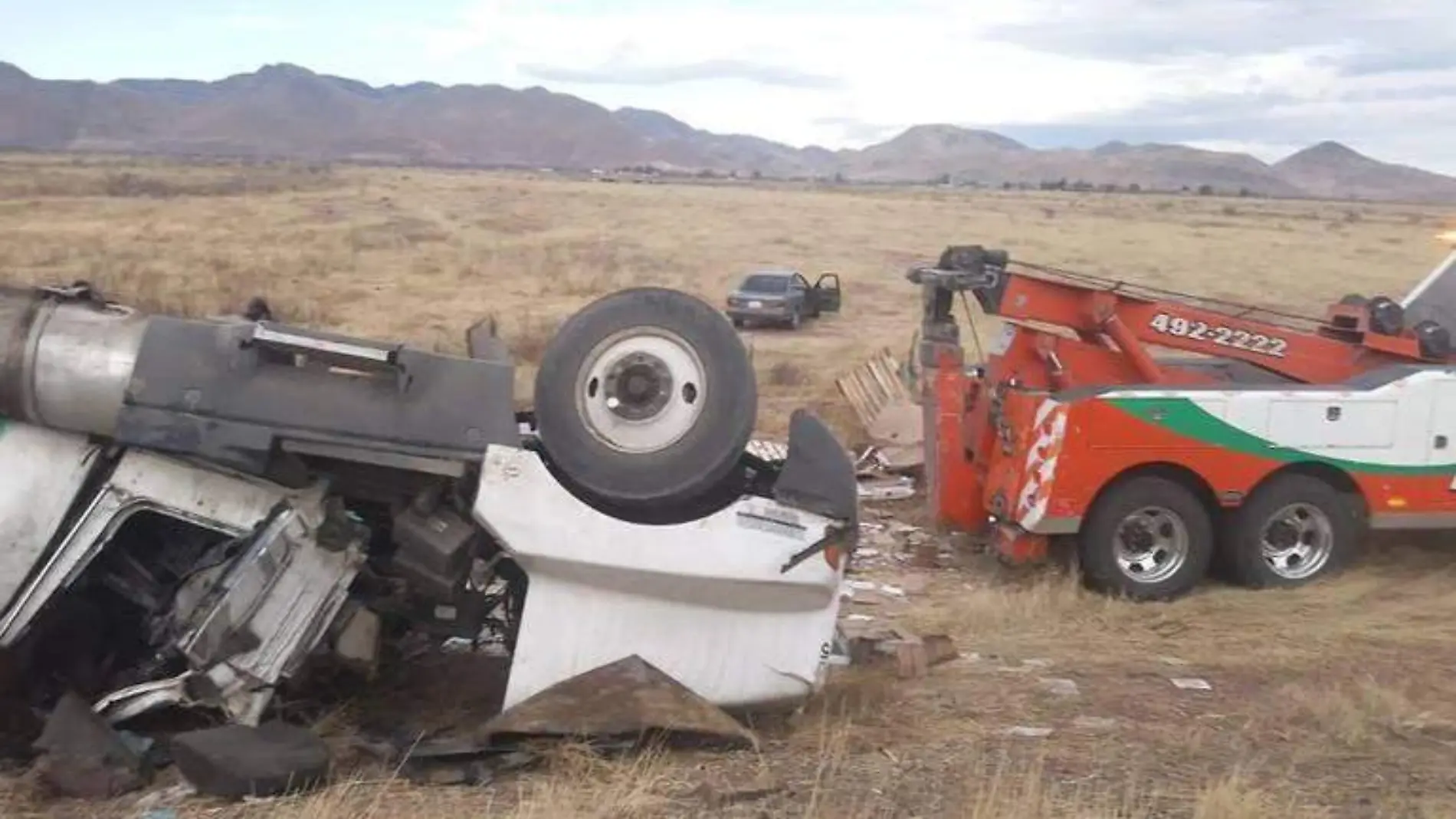 volcadura en carretera a Juárez